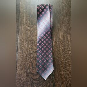 Vintage 🎩 Rockabilly Steampunk Black Gray Pink White Necktie EUC $20